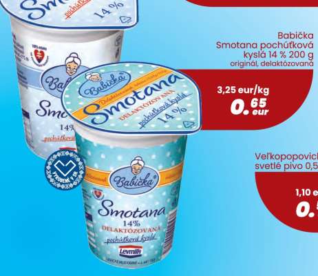 Babička Smotana pochúťková kyslá 14 % 200 g