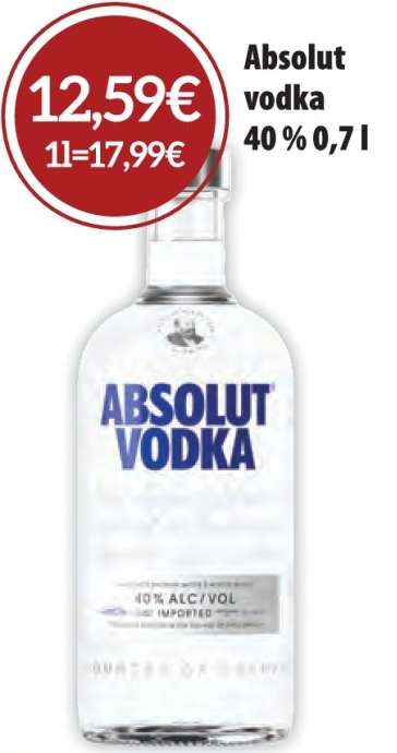 Absolut vodka 40 % 0,7 l