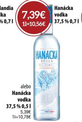 Hanácka Vodka 37,5% 0,7 l