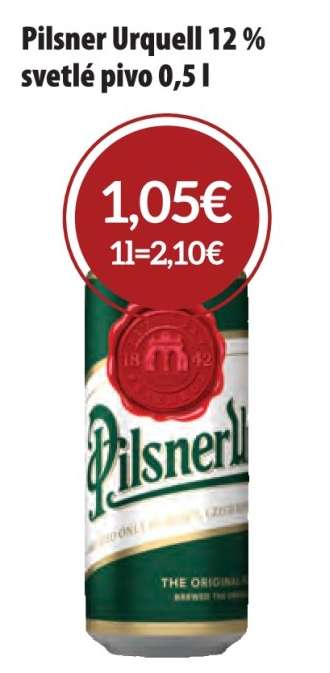 Pilsner Urquell 12 % svetlé pivo 0,5 l
