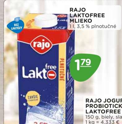 Rajo Laktofree mlieko