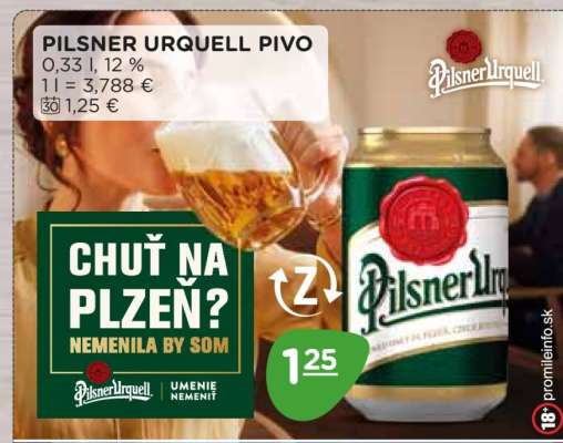PILSNER URQUELL PIVO