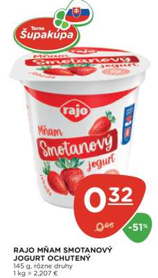 Rajo Mňam Smotanový Jogurt Ochutený