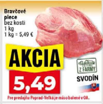 Bravčové plece bez kosti