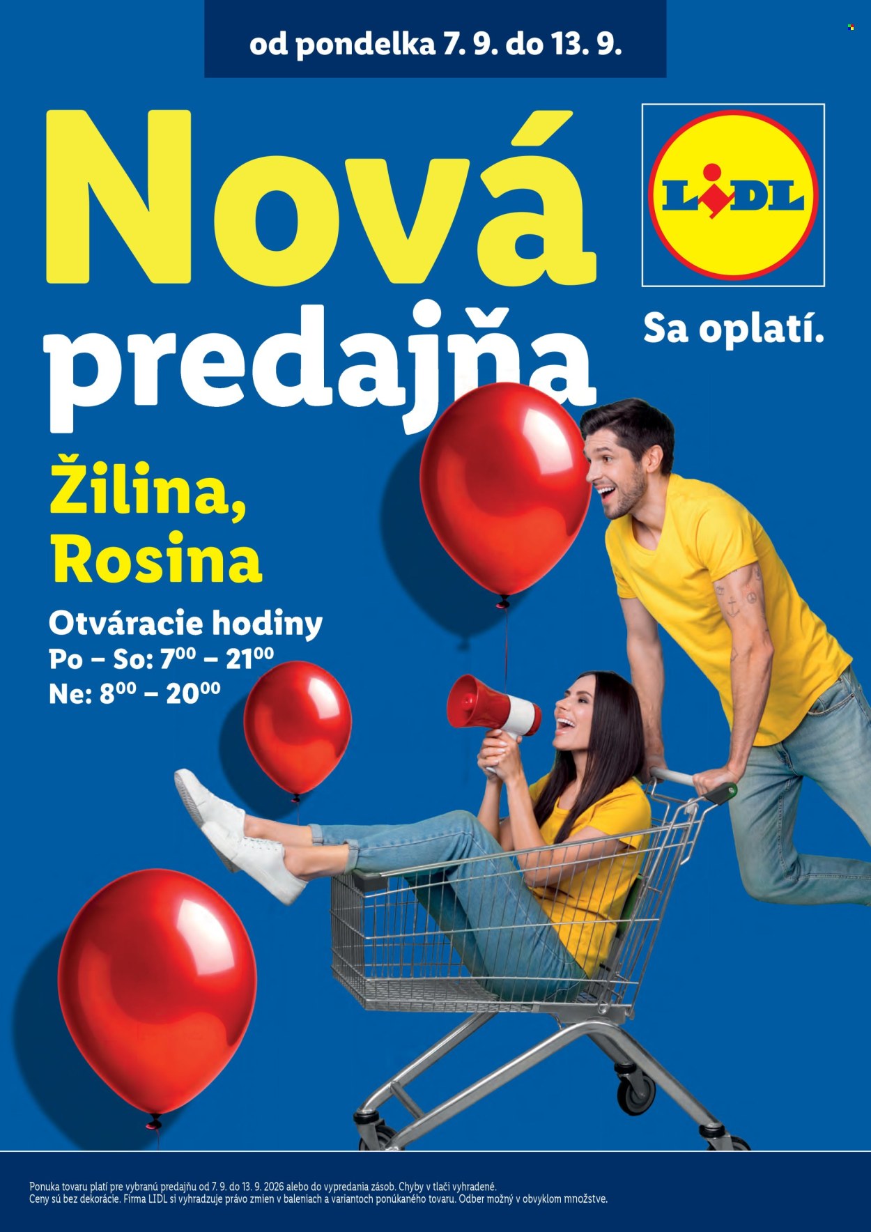 Leták Lidl - 7.9.2026 - 13.9.2026. Strana 1