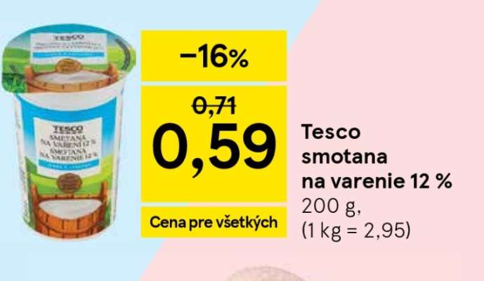 Tesco smotana na varenie 12 %