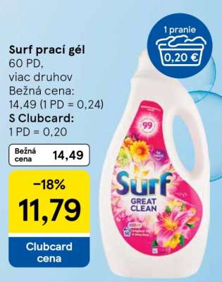 Surf prací gél