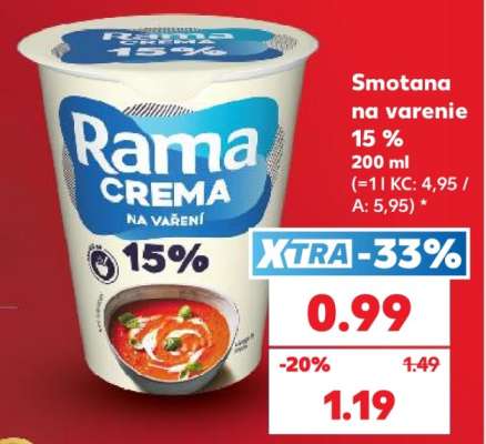 Smotana na varenie 15 %