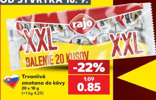 Trvanlivá smotana do kávy