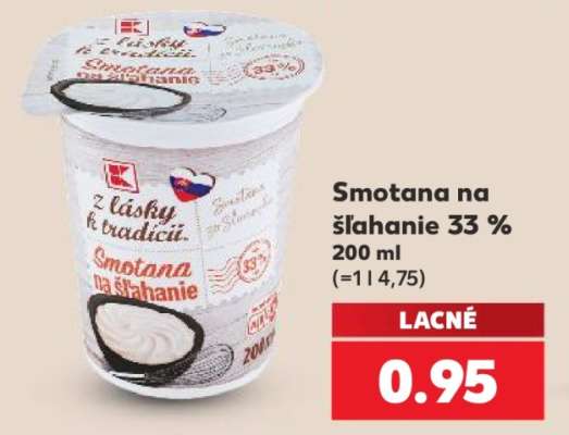Smotana na šľahanie 33%