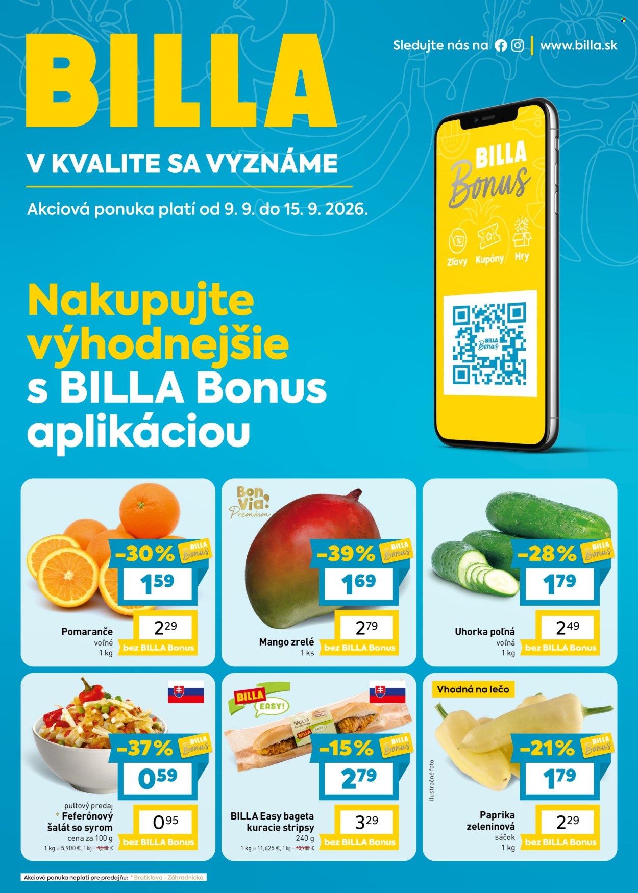 Leták Billa - 9.9.2026 - 15.9.2026. Strana 1