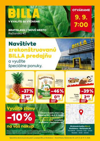 Leták Billa - 9.9.2026 - 15.9.2026.