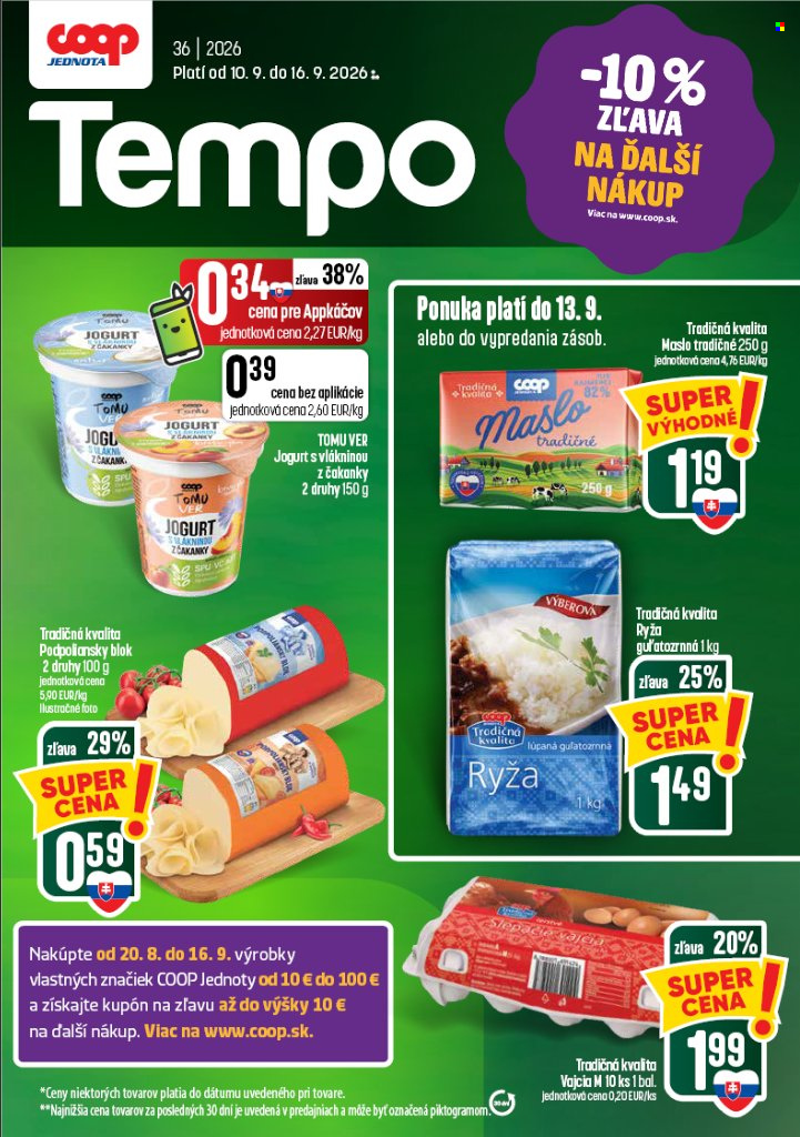 Leták COOP Jednota - 10.9.2026 - 16.9.2026. Strana 1