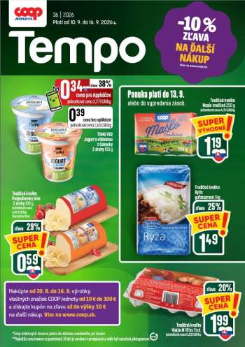 Leták COOP Jednota - 10.9.2026 - 16.9.2026.