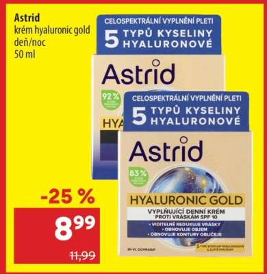Astrid krém hyaluronic gold den/noc 50 ml