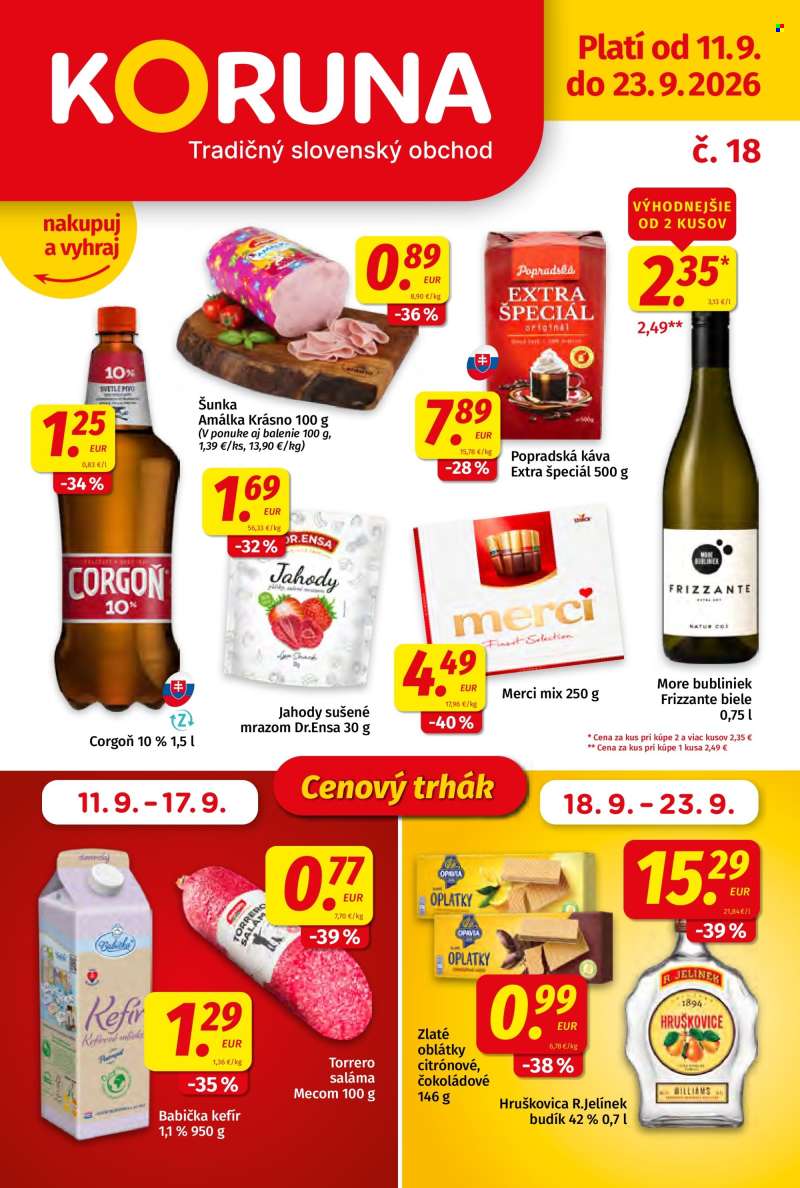 Leták Potraviny KORUNA - 11.9.2026 - 23.9.2026.