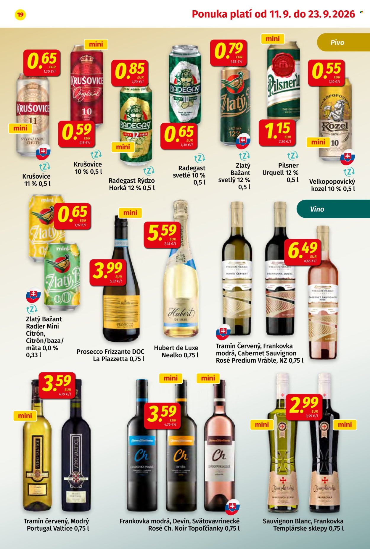 Leták Potraviny KORUNA - 11.9.2026 - 23.9.2026. Strana 19