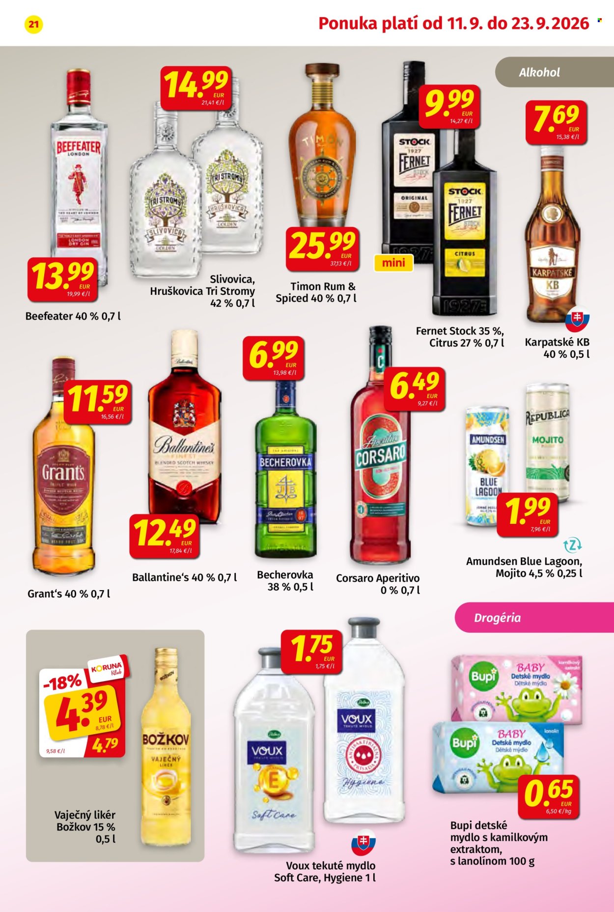 Leták Potraviny KORUNA - 11.9.2026 - 23.9.2026. Strana 21
