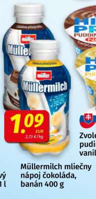 Müllermilch mliečny nápoj čokoláda, banán 400 g