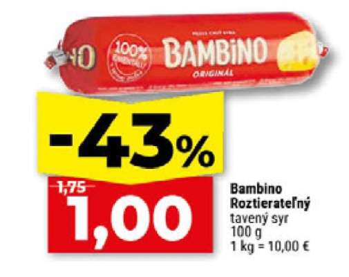 Bambino Roztierateľný tavený syr