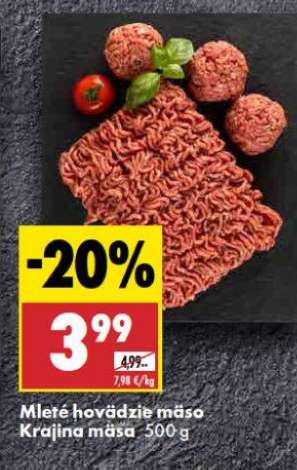 Mleté hovädzie mäso Krajina mäsa 500 g