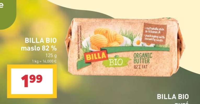 BILLA Bio maslo 82 %