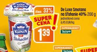 De Luxe smotana na šľahanie 40% 200 g