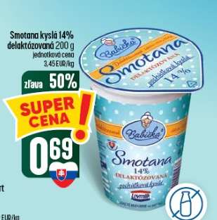 Smotana kyslá 14% delaktózovaná