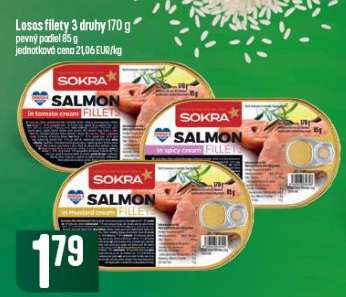Losos filety 3 druhy 170 g