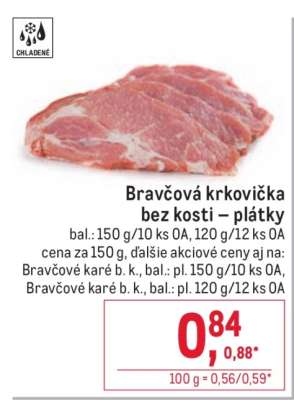 Bravčová krkovička bez kosti plátky