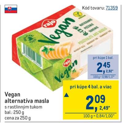 Vegan alternatíva masla