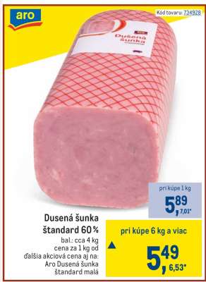 Dusená šunka štandard 60 %