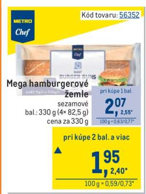 Mega hamburgerové žemle