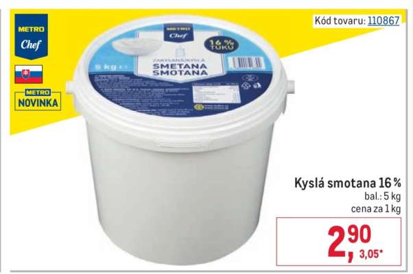 Kyslá smotana 16 %