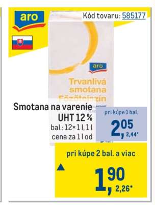 Smotana na varenie UHT 12 %
