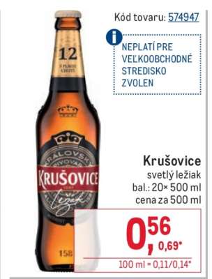 Krušovice svetlý ležiak