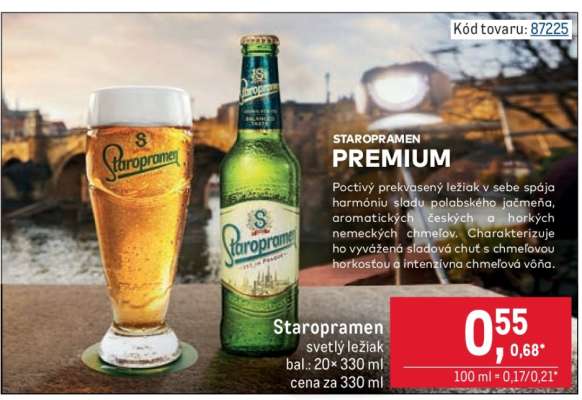 Staropramen svetlý ležiak