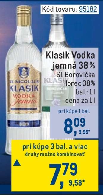 Klasik Vodka Jemná 38%