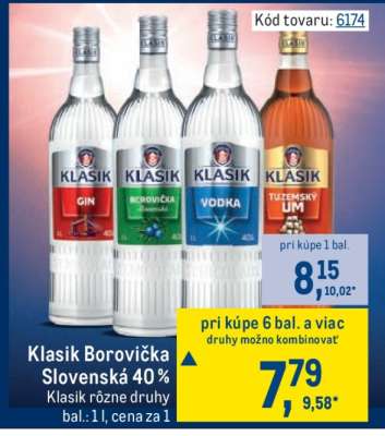 Klasik Borovička Slovenská 40 %