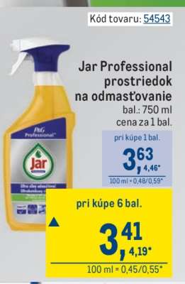 Jar Professional prostriedok na odmasťovanie