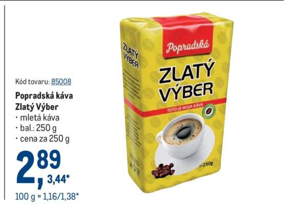 Popradská káva Zlatý výber