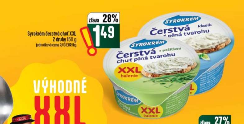 Syrokrem čerstvá chuť XXL