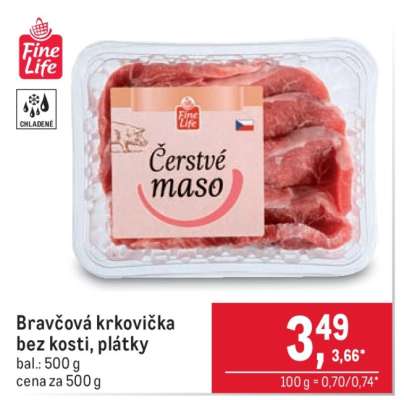 Bravčová krkovička bez kosti plátky
