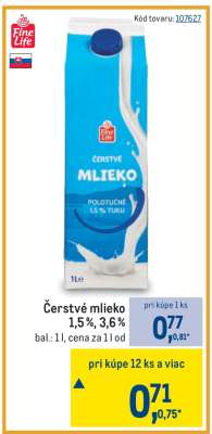 Čerstvé mlieko
