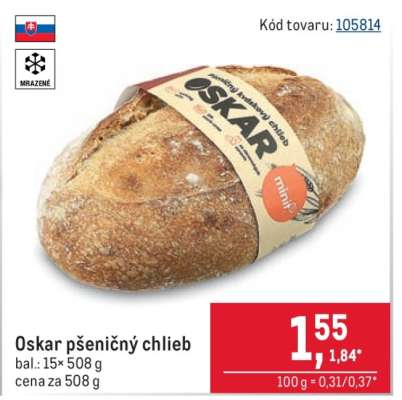 Oskar pšeničný chlieb