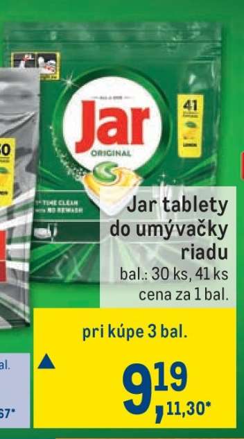 Jar Tablety do umývačky riadu