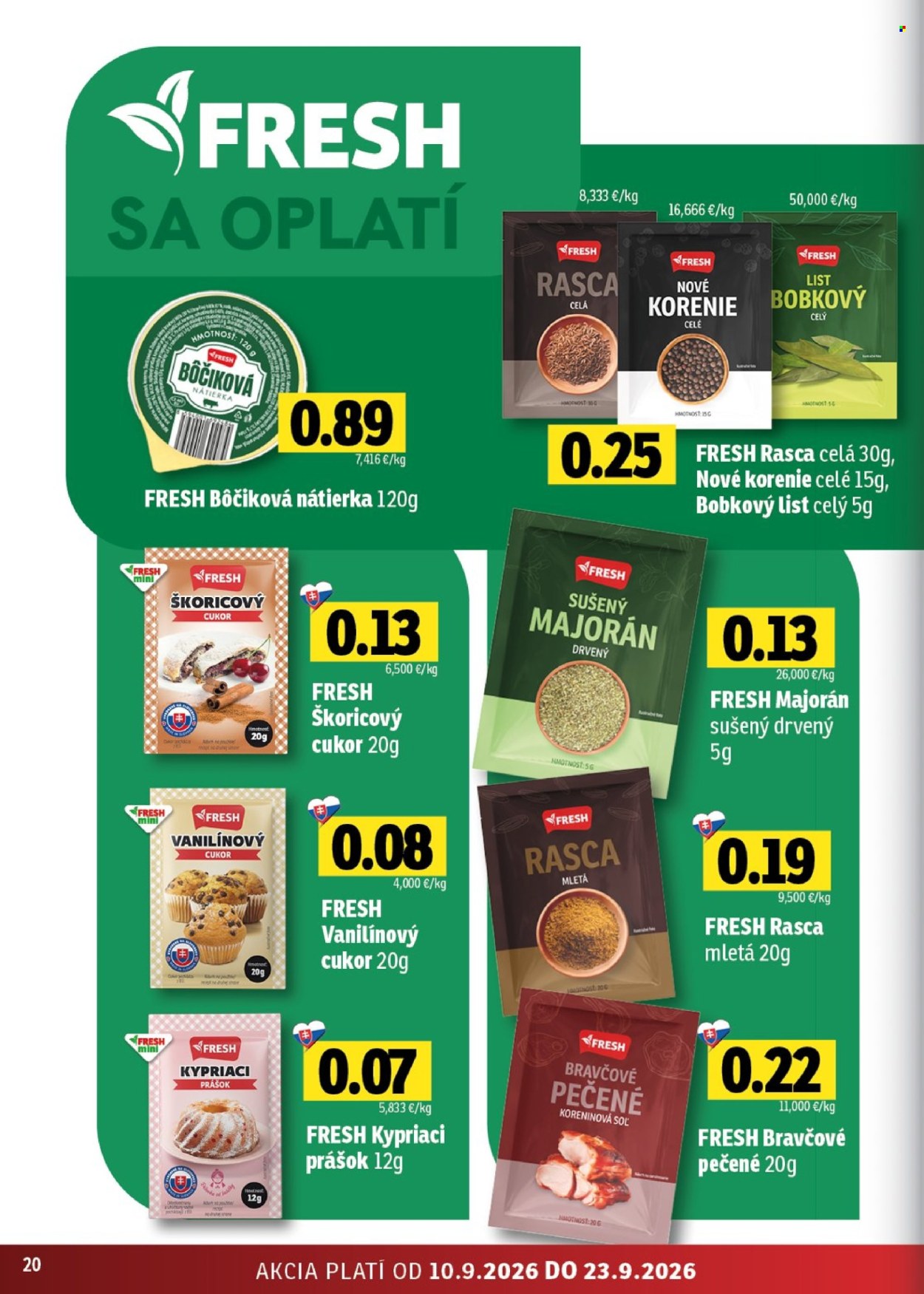 Leták FRESH - 10.9.2026 - 23.9.2026. Strana 20