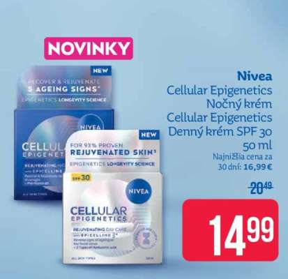 Nivea Cellular Epigenetics Nočný krém Cellular Epigenetics Denný krém SPF 30 50 ml