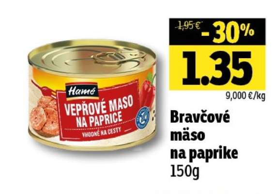 Bravčové mäso na paprike