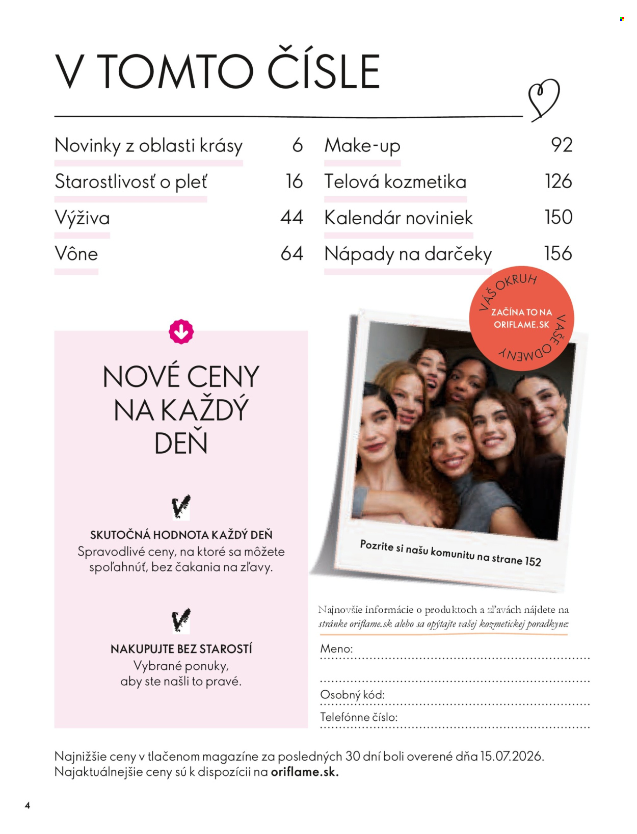 Leták Oriflame - 30.9.2026 - 10.11.2026. Strana 4